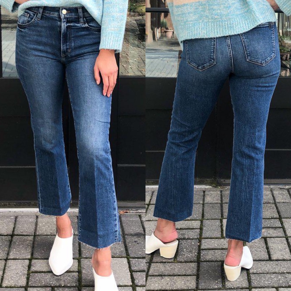 Joe's Jeans High-Rise Cropped Straight Leg Dark Blue Denim